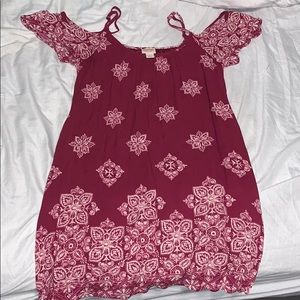 FUSCHIA FLORAL MINI FLOWY DRESS